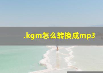 .kgm怎么转换成mp3