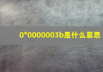 0*0000003b是什么意思