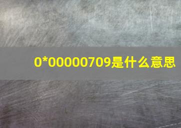 0*00000709是什么意思