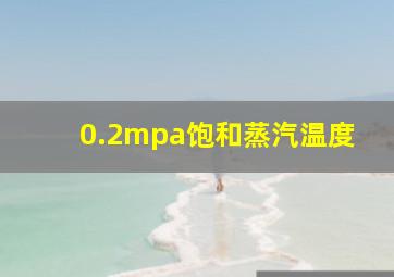 0.2mpa饱和蒸汽温度