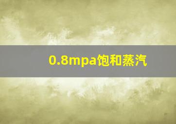 0.8mpa饱和蒸汽