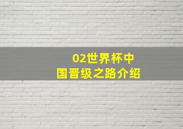 02世界杯中国晋级之路介绍