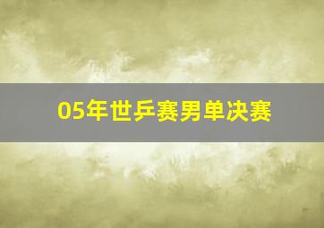 05年世乒赛男单决赛