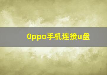 0ppo手机连接u盘