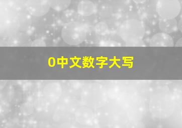 0中文数字大写