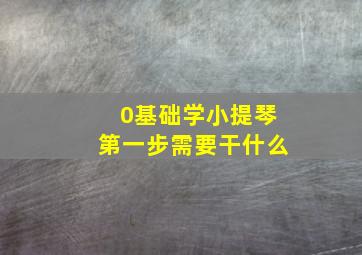 0基础学小提琴第一步需要干什么