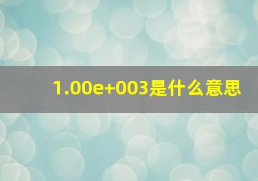 1.00e+003是什么意思