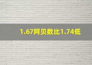 1.67阿贝数比1.74低