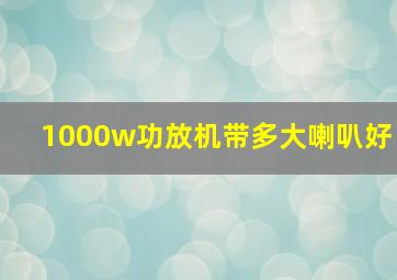 1000w功放机带多大喇叭好