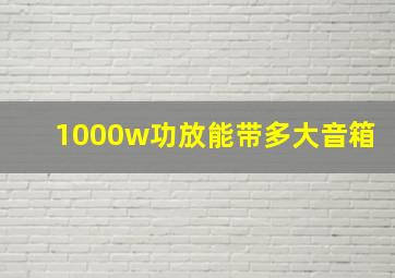 1000w功放能带多大音箱