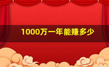 1000万一年能赚多少