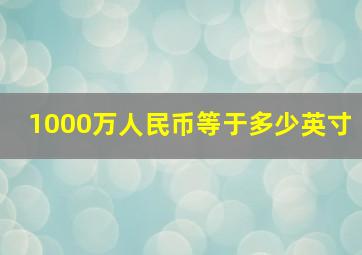 1000万人民币等于多少英寸