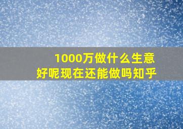 1000万做什么生意好呢现在还能做吗知乎