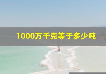 1000万千克等于多少吨