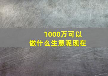 1000万可以做什么生意呢现在