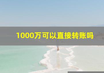 1000万可以直接转账吗