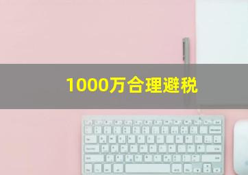 1000万合理避税