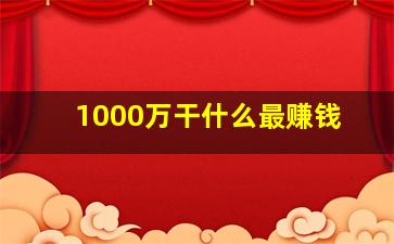 1000万干什么最赚钱