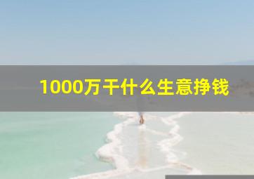 1000万干什么生意挣钱