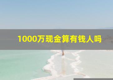 1000万现金算有钱人吗