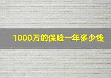 1000万的保险一年多少钱