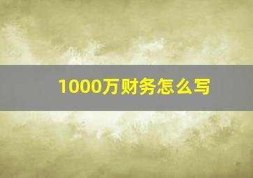 1000万财务怎么写