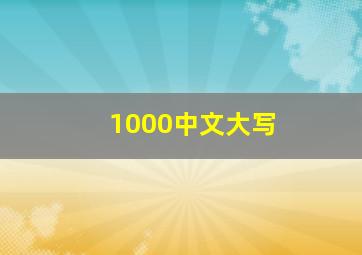 1000中文大写