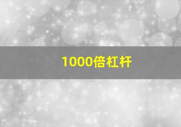 1000倍杠杆