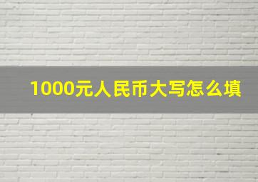 1000元人民币大写怎么填