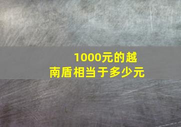 1000元的越南盾相当于多少元