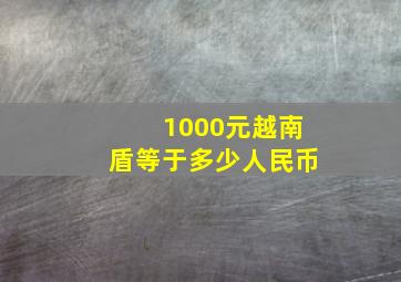 1000元越南盾等于多少人民币