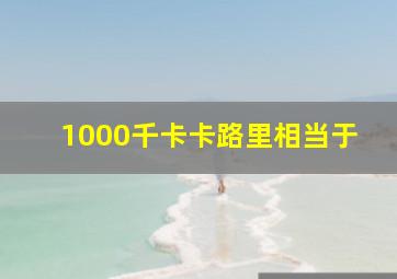 1000千卡卡路里相当于