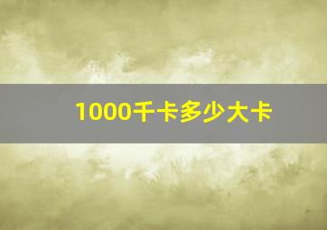 1000千卡多少大卡