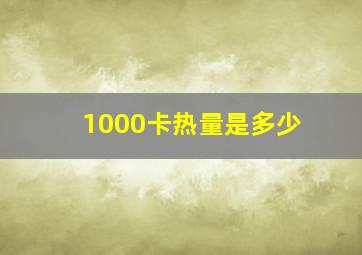 1000卡热量是多少