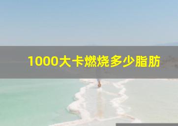 1000大卡燃烧多少脂肪