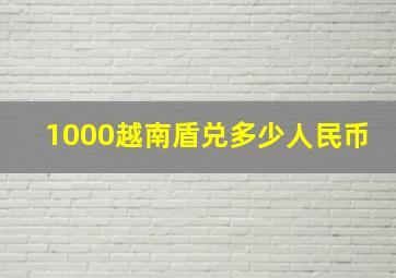 1000越南盾兑多少人民币