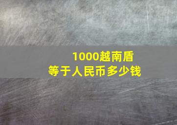 1000越南盾等于人民币多少钱