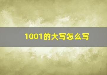 1001的大写怎么写