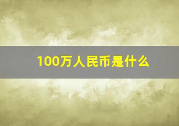 100万人民币是什么