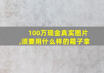 100万现金真实图片,须要用什么样的箱子拿