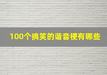 100个搞笑的谐音梗有哪些