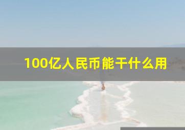 100亿人民币能干什么用