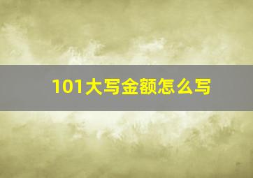 101大写金额怎么写