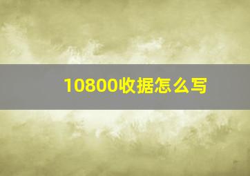 10800收据怎么写