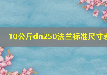 10公斤dn250法兰标准尺寸表