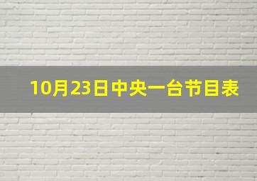 10月23日中央一台节目表