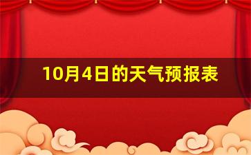 10月4日的天气预报表