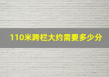 110米跨栏大约需要多少分