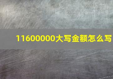 11600000大写金额怎么写