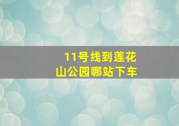 11号线到莲花山公园哪站下车